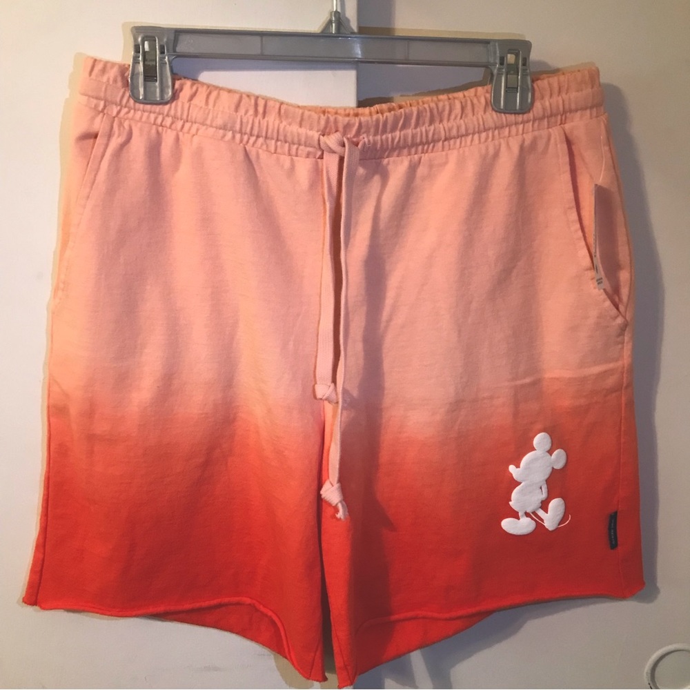 Disney Parks Spirit Jersey Shorts Mickey Mouse Orange Coral Ombre Size Medium